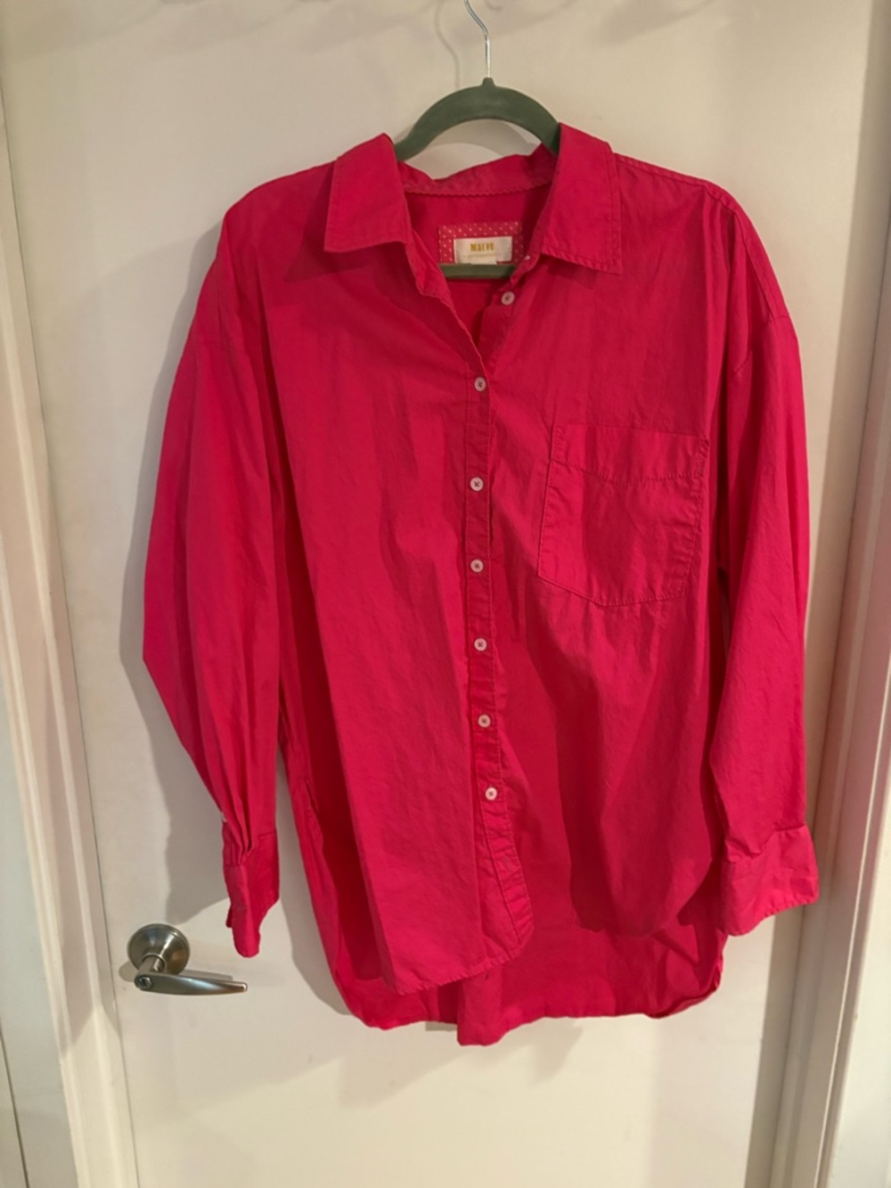 Maeve Women's Bright Pink Button-Down Shirt